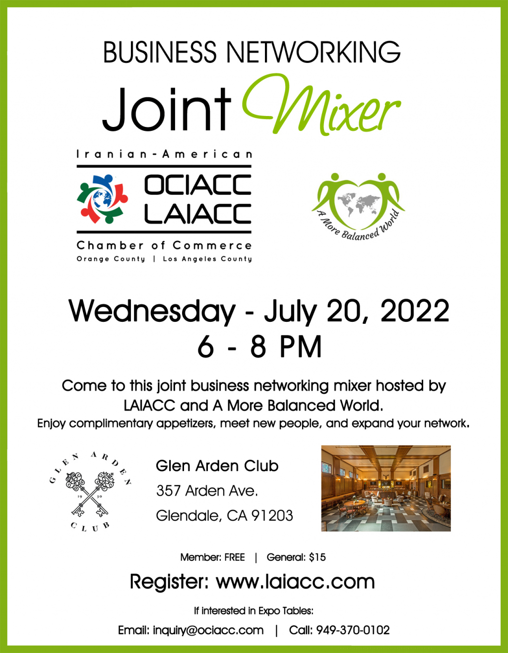 Business Networking Joint Mixer, Glen Arden Club, 07-20-22, 6-8 PM