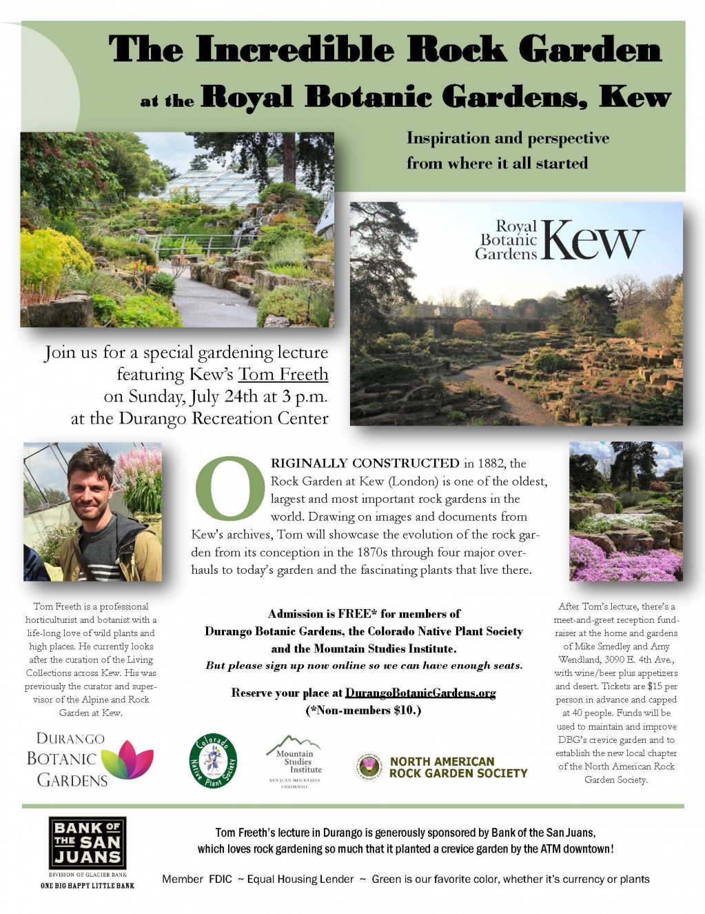 The Incredible Rock Garden at Kew Gardens - a lecture at the Durango Rec  Center
