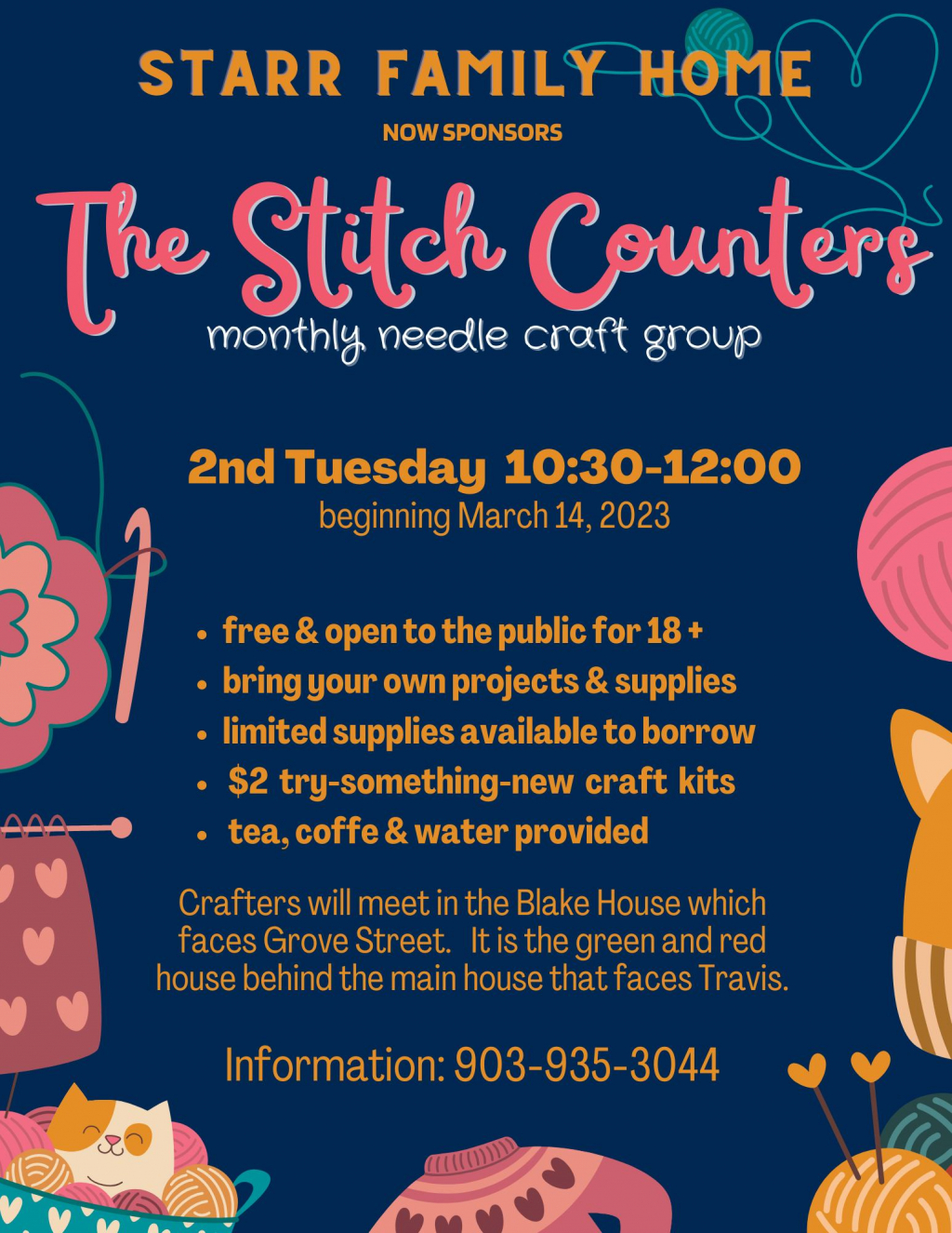 Stitch Counters Needle Craft Club Starr Family Home Greater