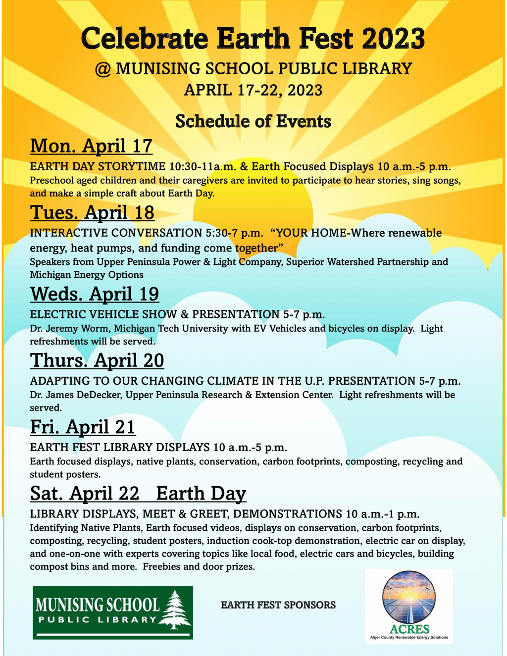 Celebrate Earth Fest 2023 @ Munising School Public Library