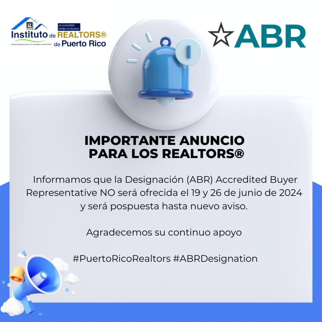 Designación Accredited Buyer’s Representative (ABR) Dia 1 Solo para