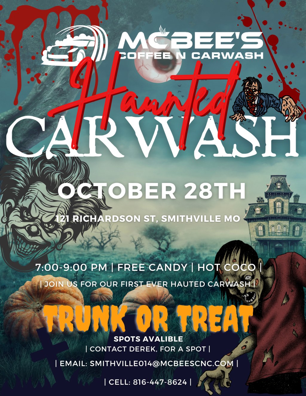 Haunted Carwash Trunk or Treat by McBee s Coffee N Carwash