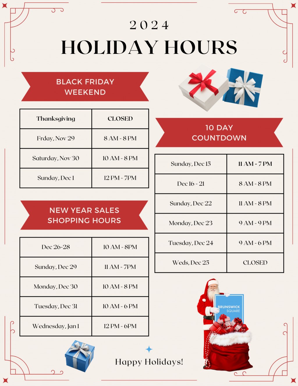 2024 MALL HOLIDAY HOURS