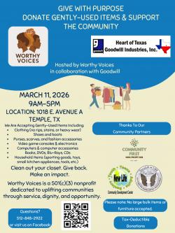 Image for Worthy Voices x Goodwill Community Donation Drive: Empowering Through Giving