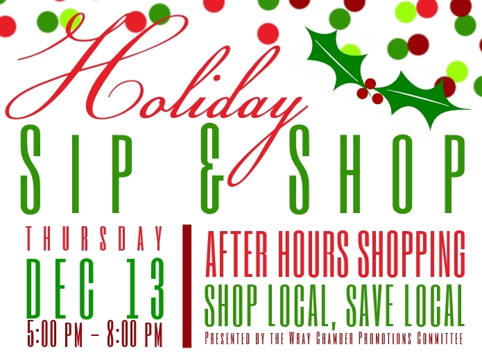 Holiday Sip & Shop After Hours Shopping Wray Chamber of Commerce