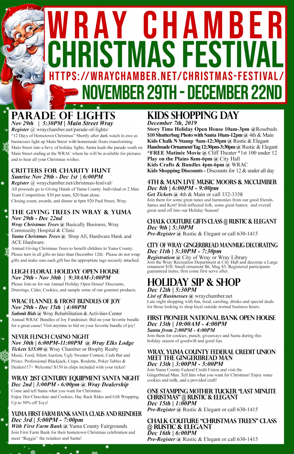 Christmas Festival Wray Chamber of Commerce, Wray, Colorado