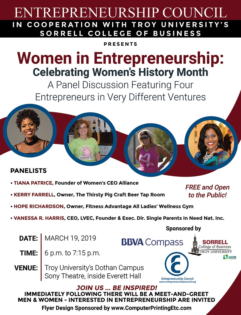 Women In Entrepreneurship Panel Discussion Troy University Dothan