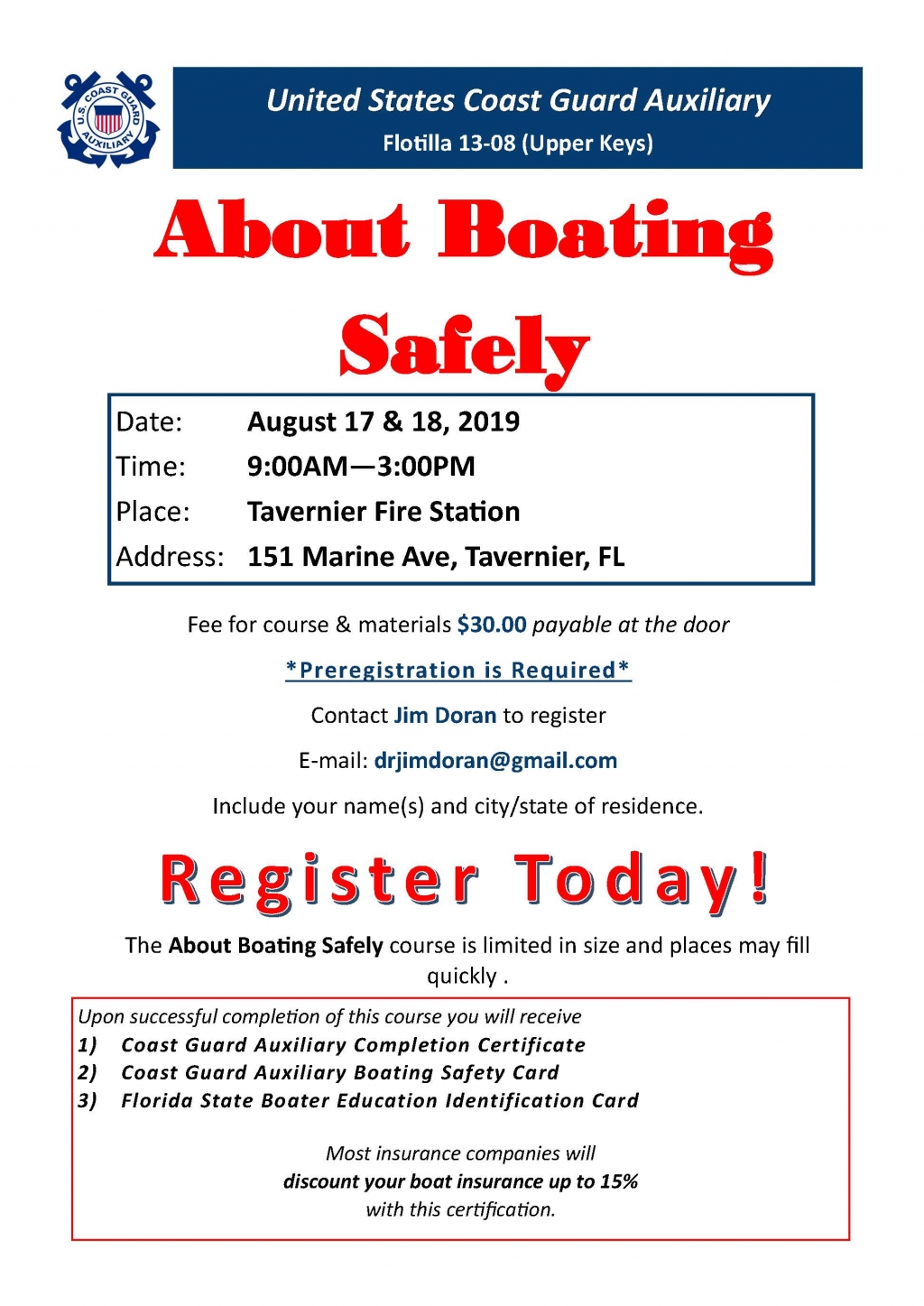 Boater Safety Course Islamorada Chamber Of Commerce