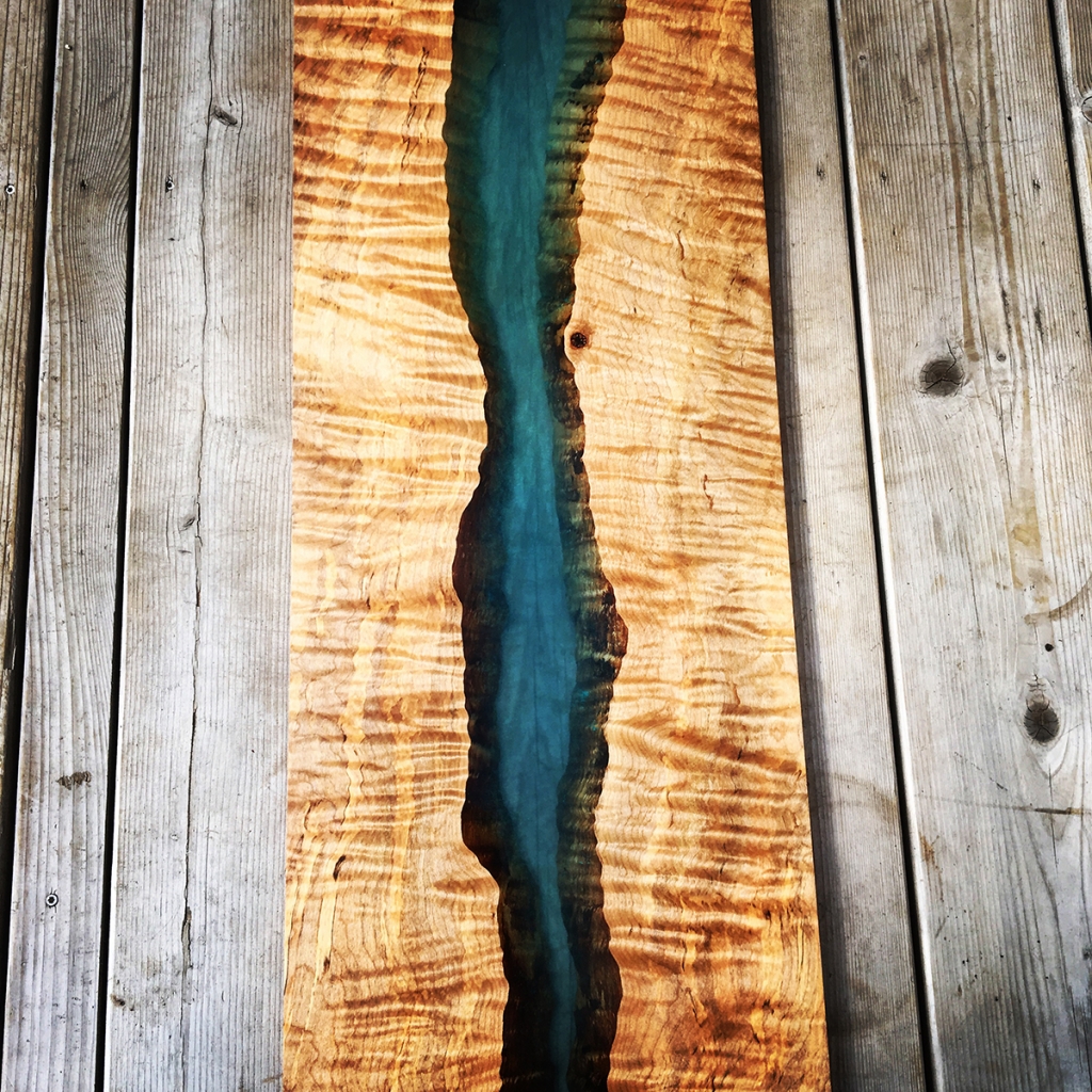 Wood & Epoxy River Board Wall Art Open Bench Project