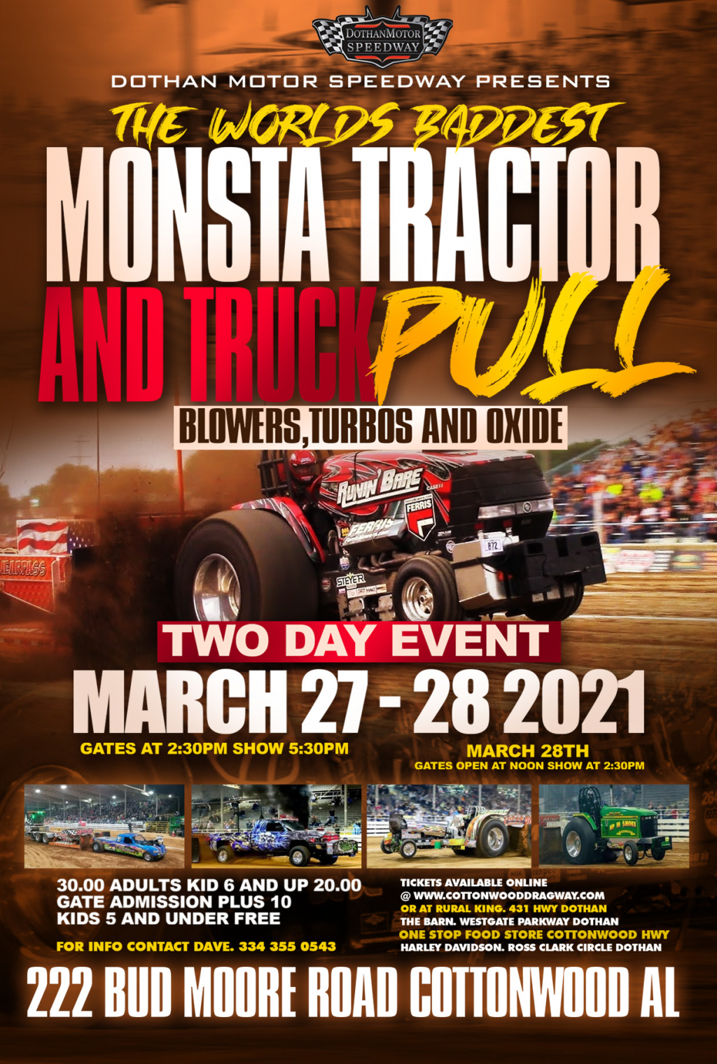 Monsta Tractor & Truck Pull Dothan Motor Speedway Computer Printing