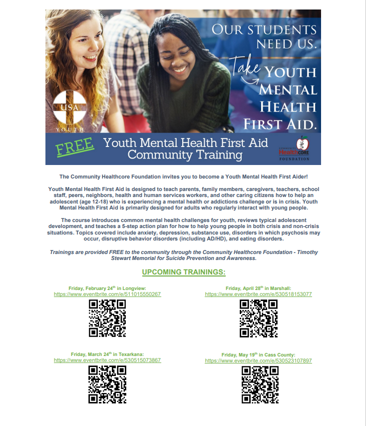 FREE Youth Mental Health First Aid Community Training - Greater ...