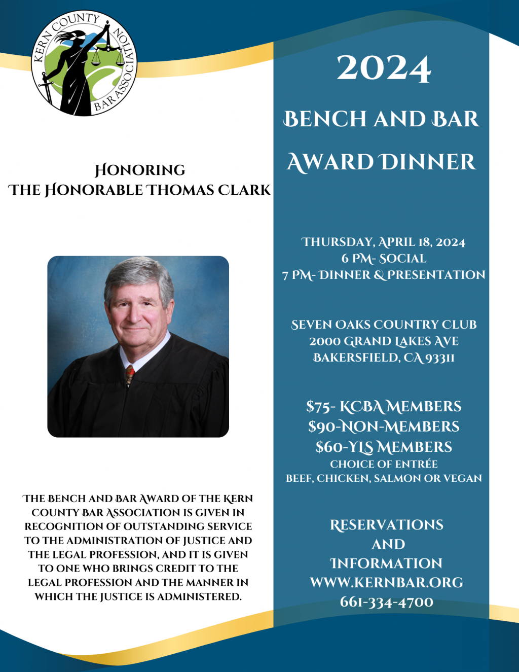 2024 Bench and Bar Award Dinner Kern County Bar Association