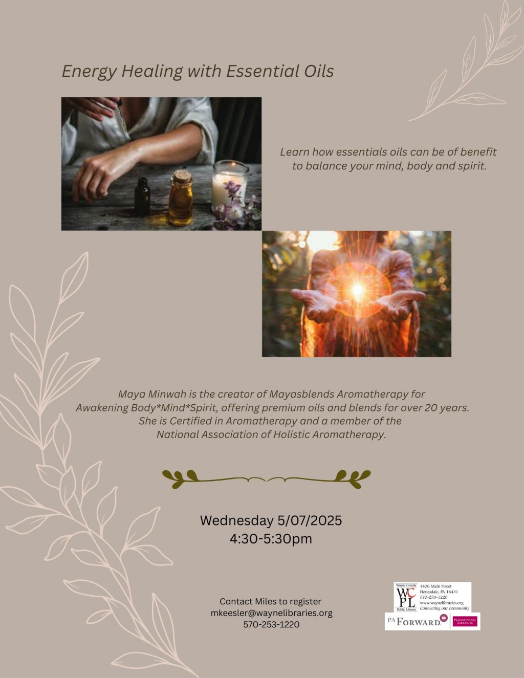 Energy Healing with Essential Oils – Greater Honesdale Partnership
