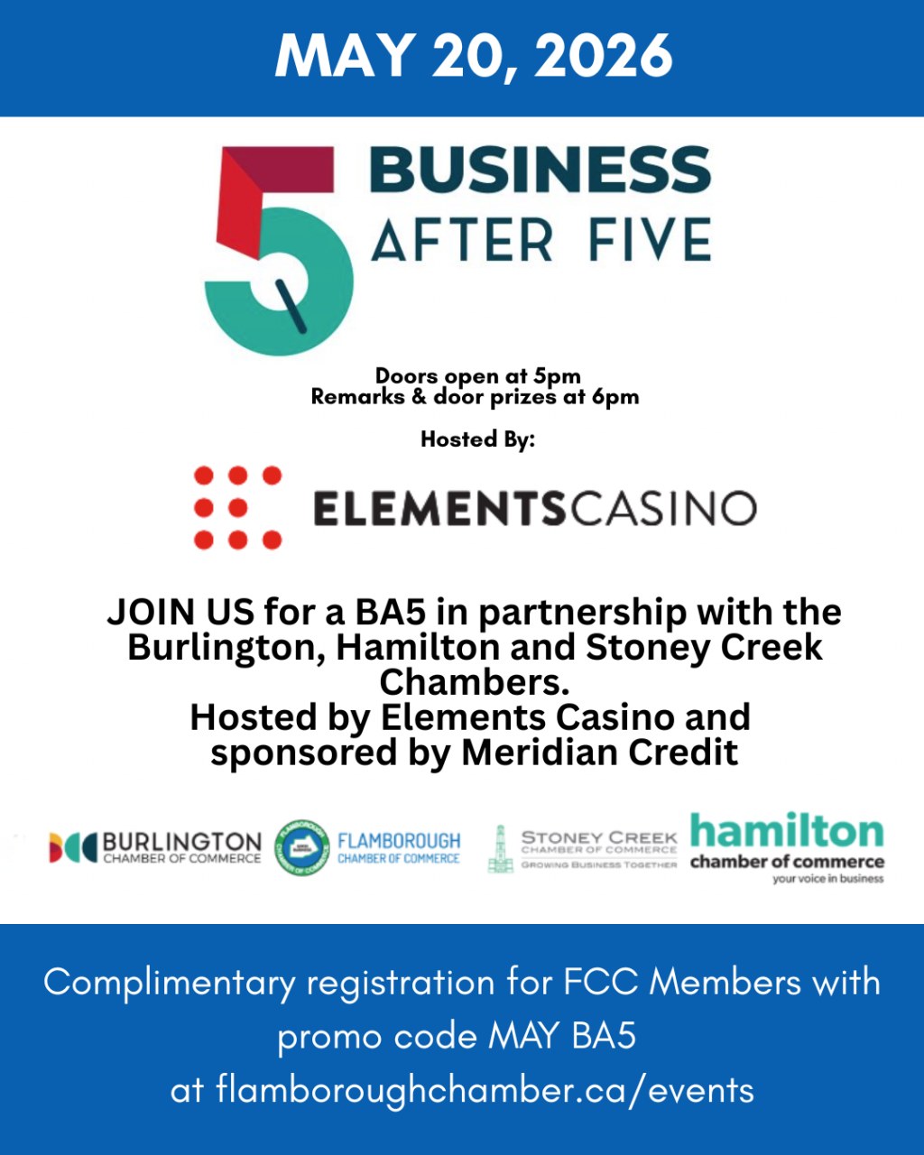 Joint Business After 5 at Elements Casino Flamboro