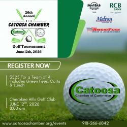 Image for 26th Annual Catoosa Chamber Golf Tournament (Please register by June 5th)