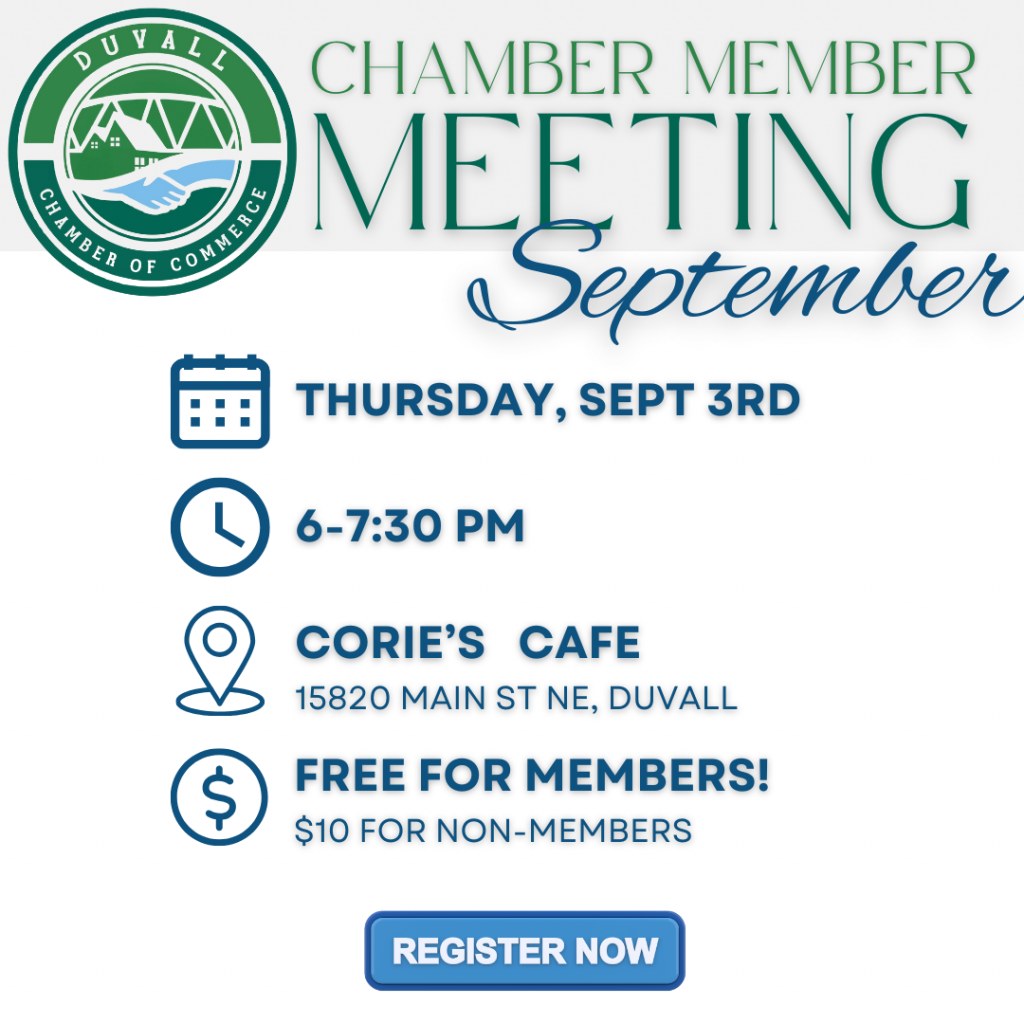 Duvall Chamber, September 3rd Member Meeting (for Members and Guests)