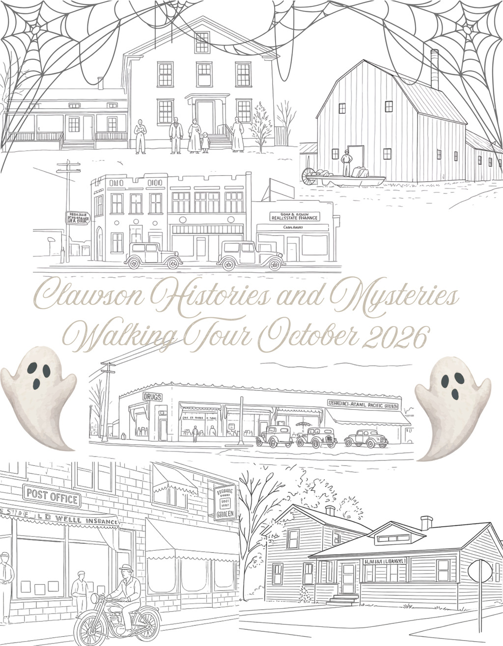 Clawson Histories and Mysteries Walking Tour flyer