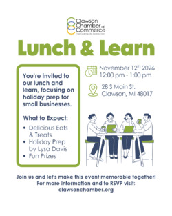Lunch & Learn: Holiday Prep with Lysa Davis flyer